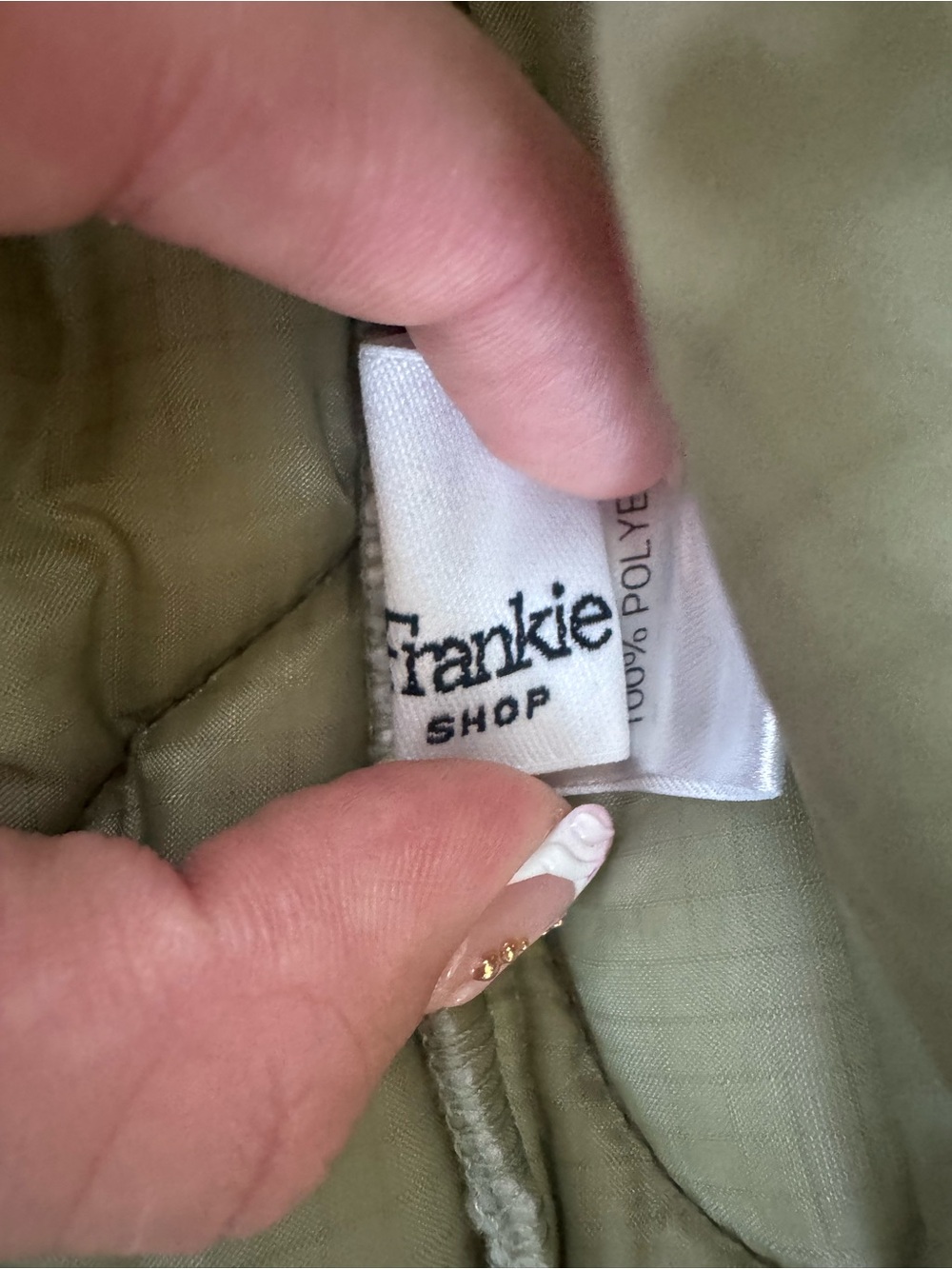 The Frankie Shop Olive Green Quilted Teddy Jacket - Picture 3 of 5